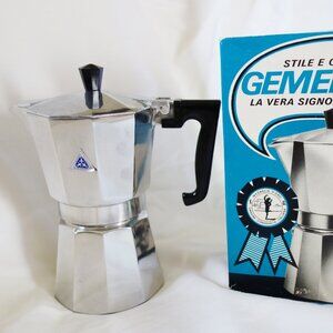 Vintage New in box Gemellina metal Espresso Coffee Maker